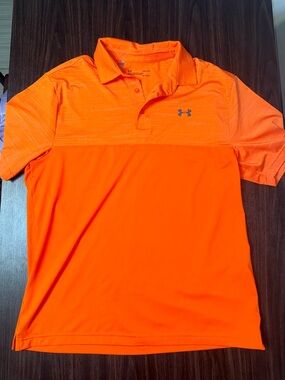 UA SZ LG Men’s Bright Orange Polo Shirt